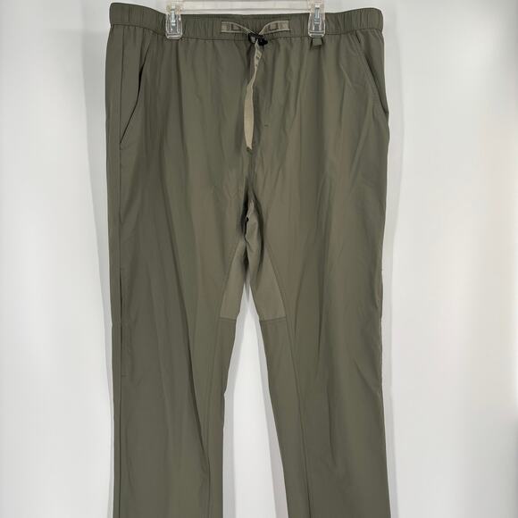 Huk Mens 3XL Solid Green Stretch Waist Drawstring Vented Fishing Pants - Picture 4 of 6